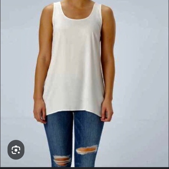 SPANX Tops - Spanx perfect length chiffon tank top Sz S Sheer White